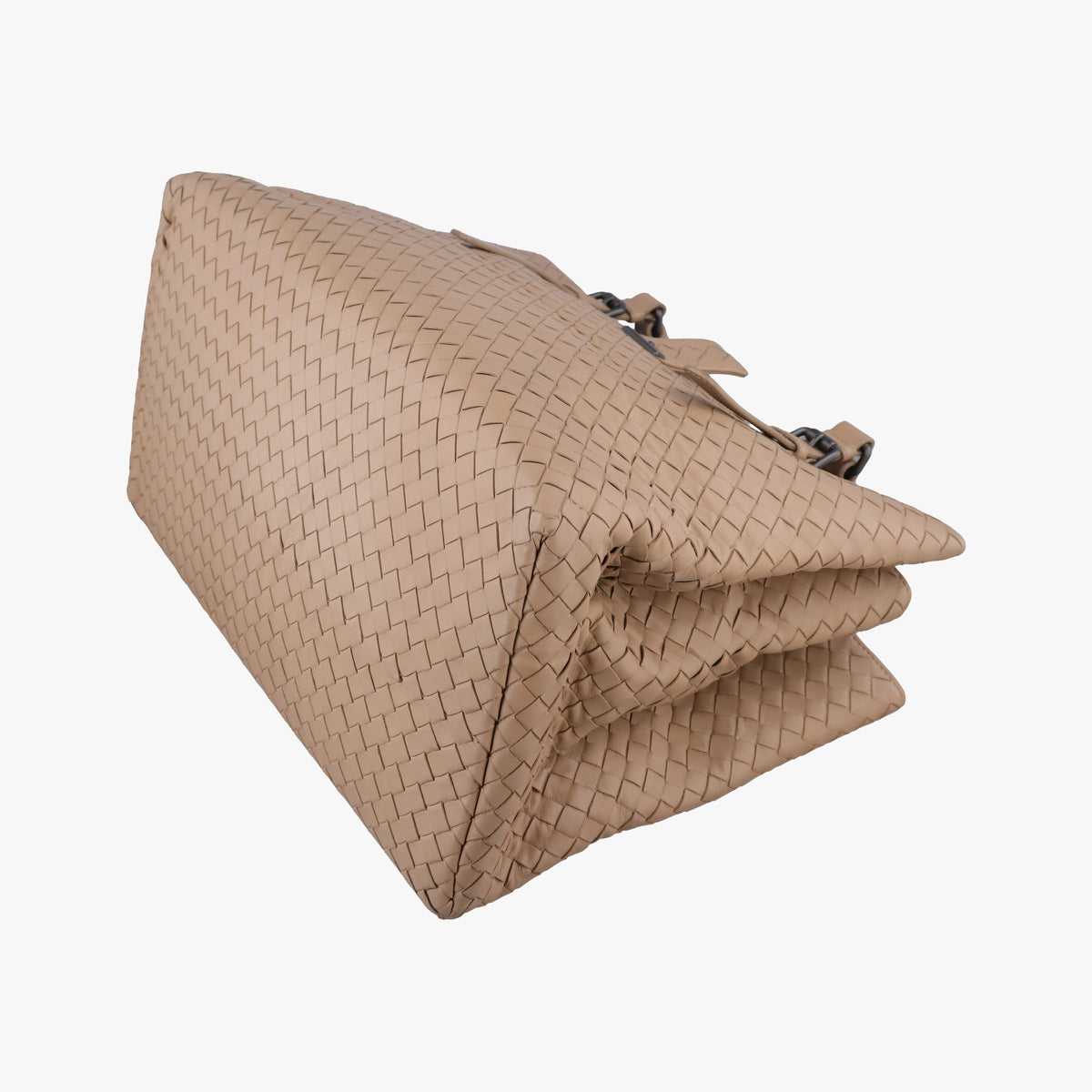 Pre-owned Bottega Veneta Roma Intrecciato Camel lambskin  shoulderbag | stylenewstar