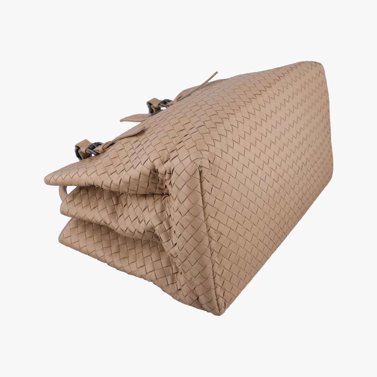 Pre-owned Bottega Veneta Roma Intrecciato Camel lambskin  shoulderbag | stylenewstar
