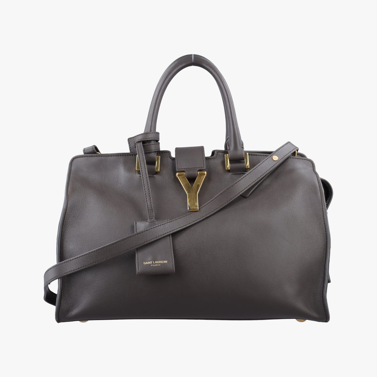Secondhand Yves Saint Laurent Y Ligne Petit Cabas Grey Leather 311210 shoulderbag | stylenewstar