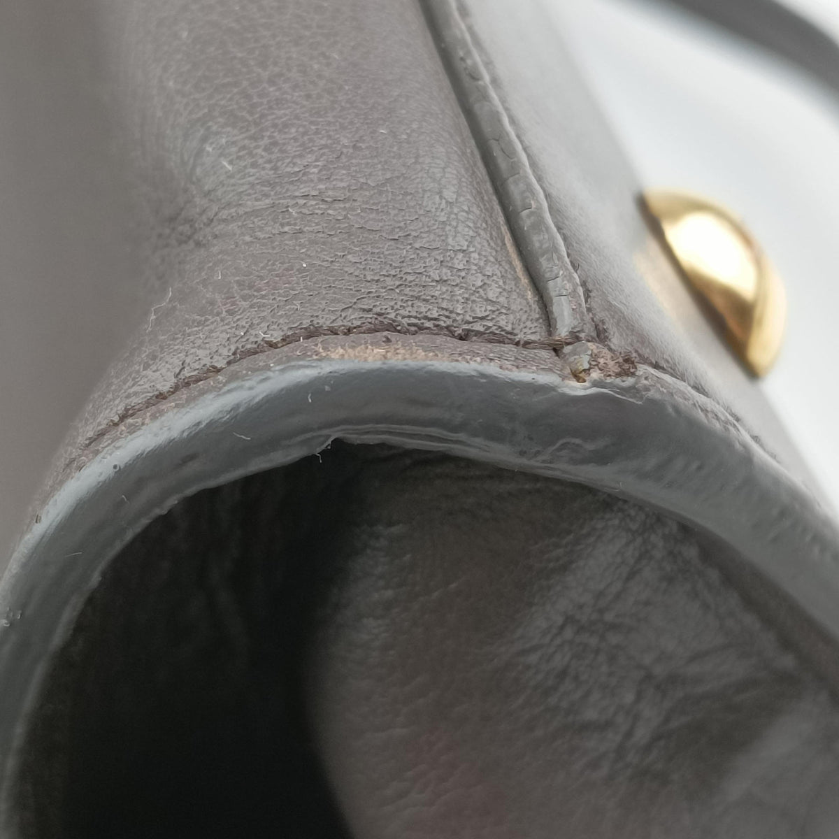 Secondhand Yves Saint Laurent Y Ligne Petit Cabas Grey Leather 311210 shoulderbag | stylenewstar