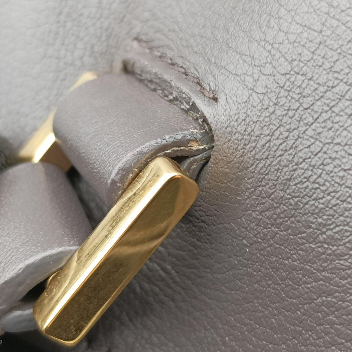 Secondhand Yves Saint Laurent Y Ligne Petit Cabas Grey Leather 311210 shoulderbag | stylenewstar