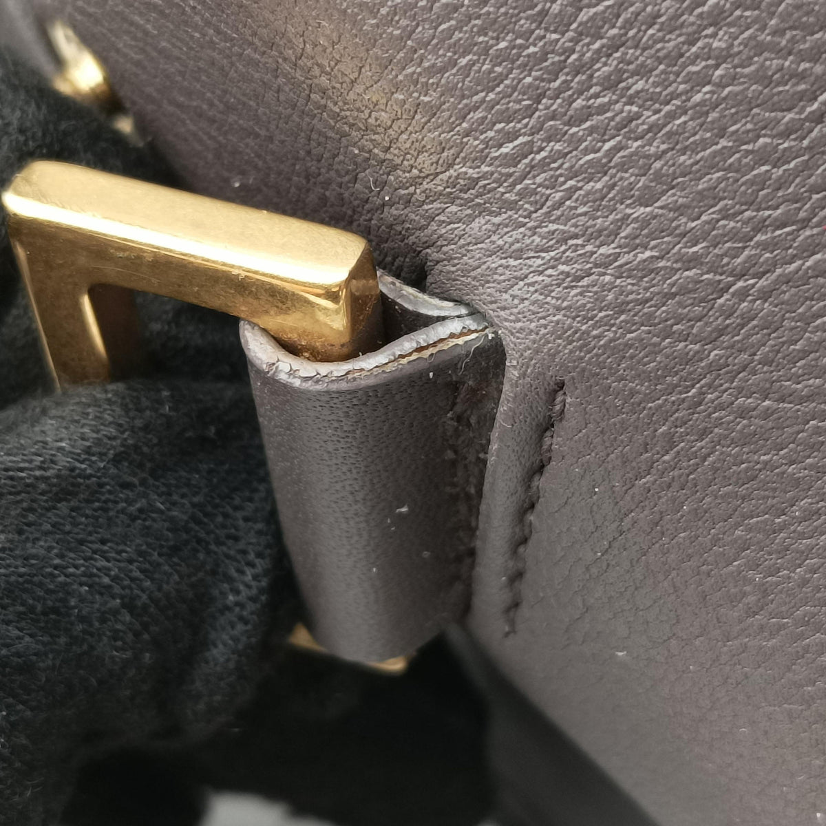 Secondhand Yves Saint Laurent Y Ligne Petit Cabas Grey Leather 311210 shoulderbag | stylenewstar