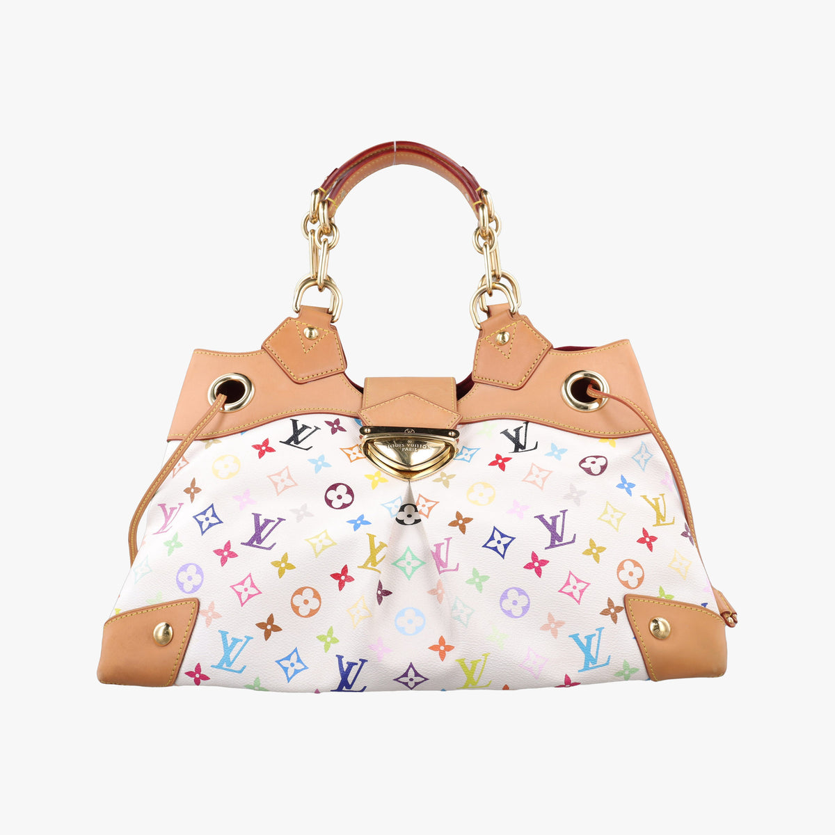 Pre-owned Louis Vuitton URSULA white Monogram Multicolor M40123 handbag | stylenewstar