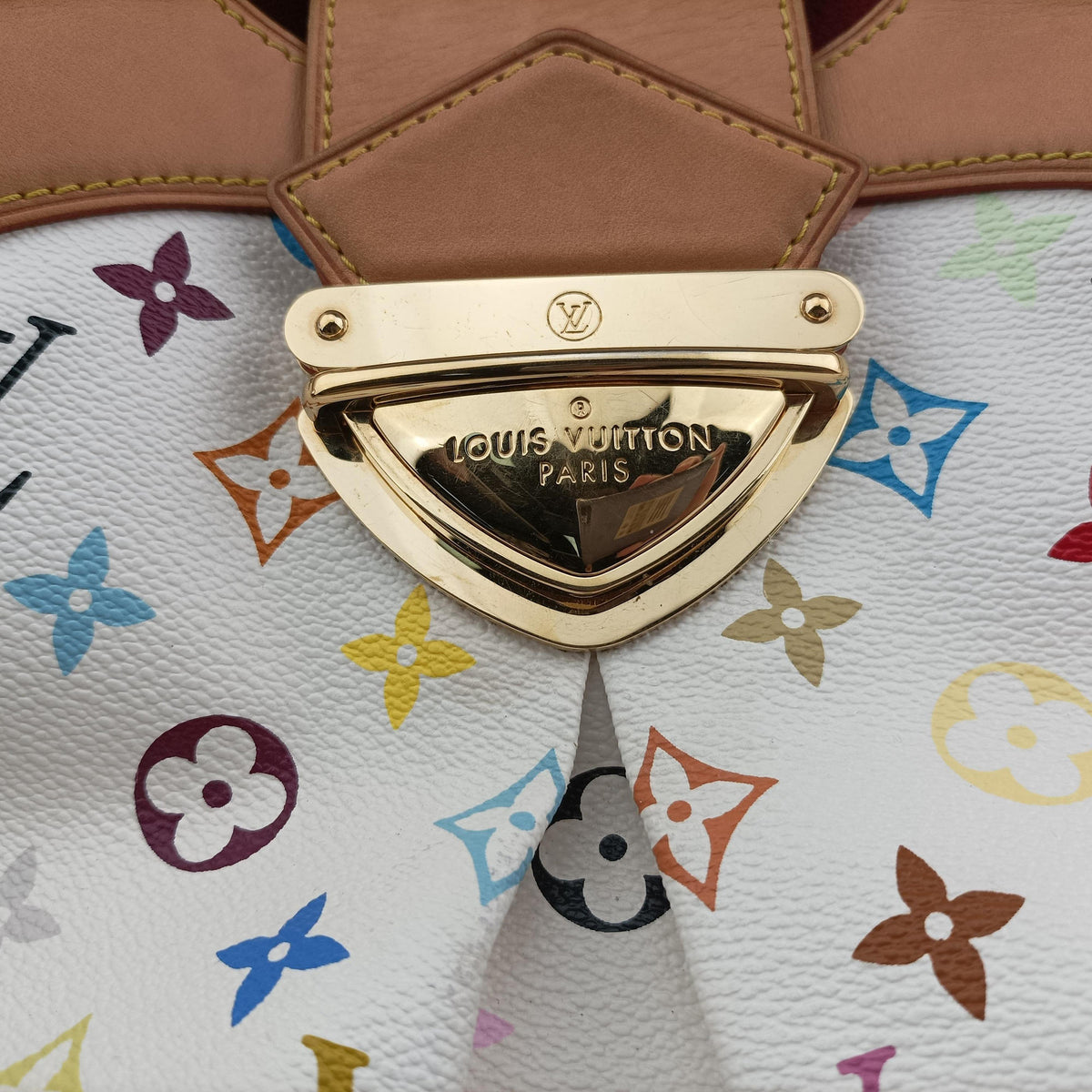 Pre-owned Louis Vuitton URSULA white Monogram Multicolor M40123 handbag | stylenewstar