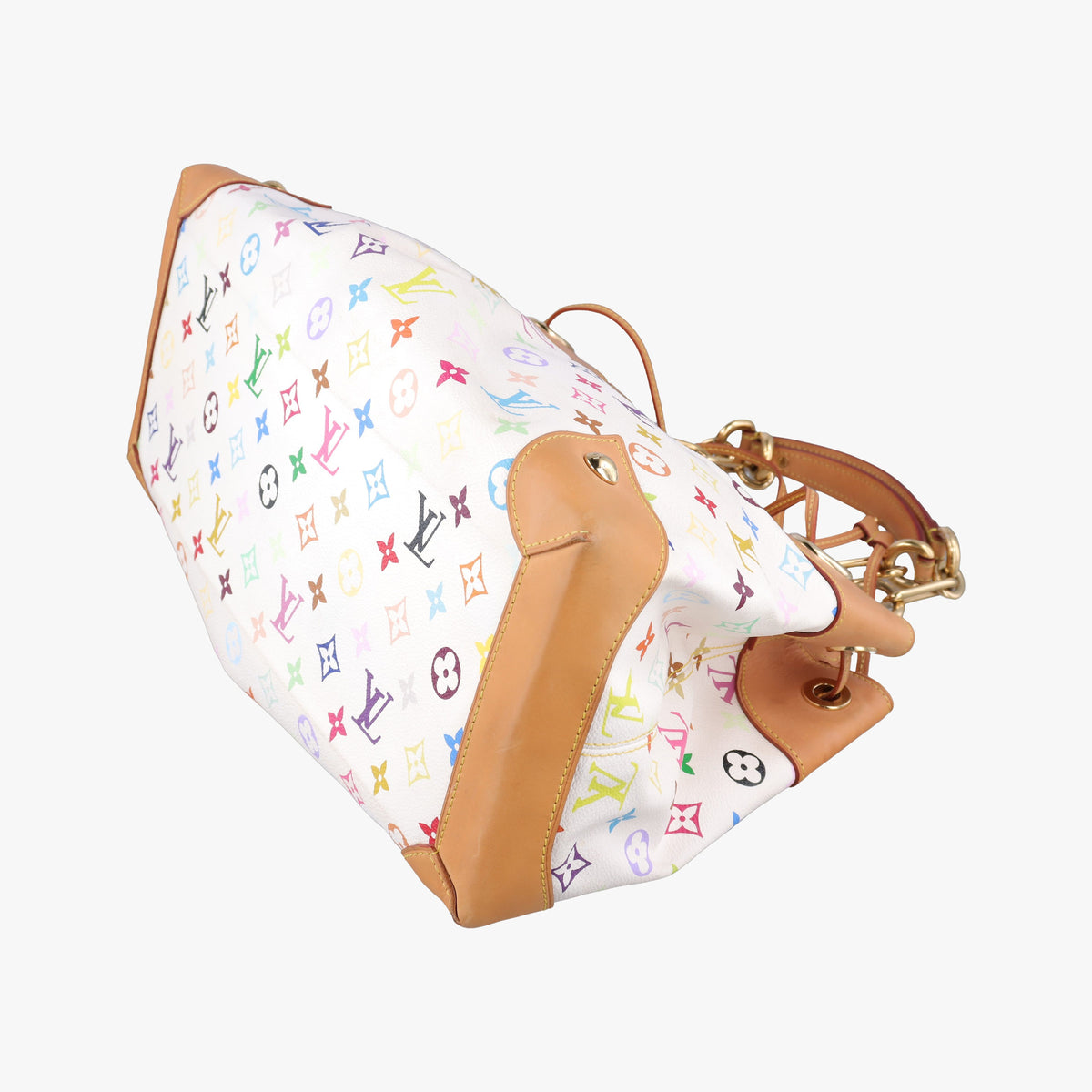 Pre-owned Louis Vuitton URSULA white Monogram Multicolor M40123 handbag | stylenewstar