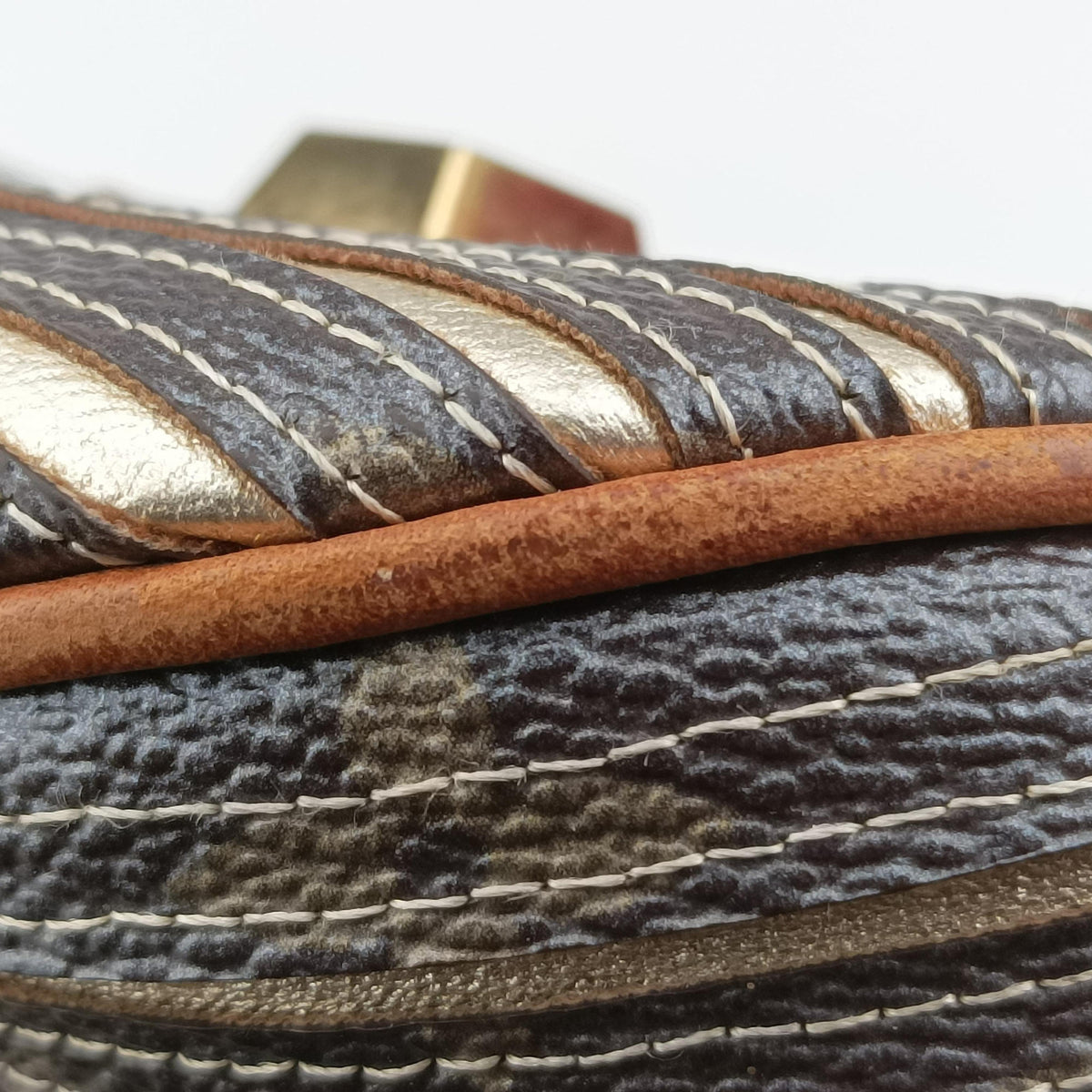 Pre-owned Louis Vuitton Neo Brown×Argent Monogram Eden×calf leather M40355 shoulderbag | stylenewstar