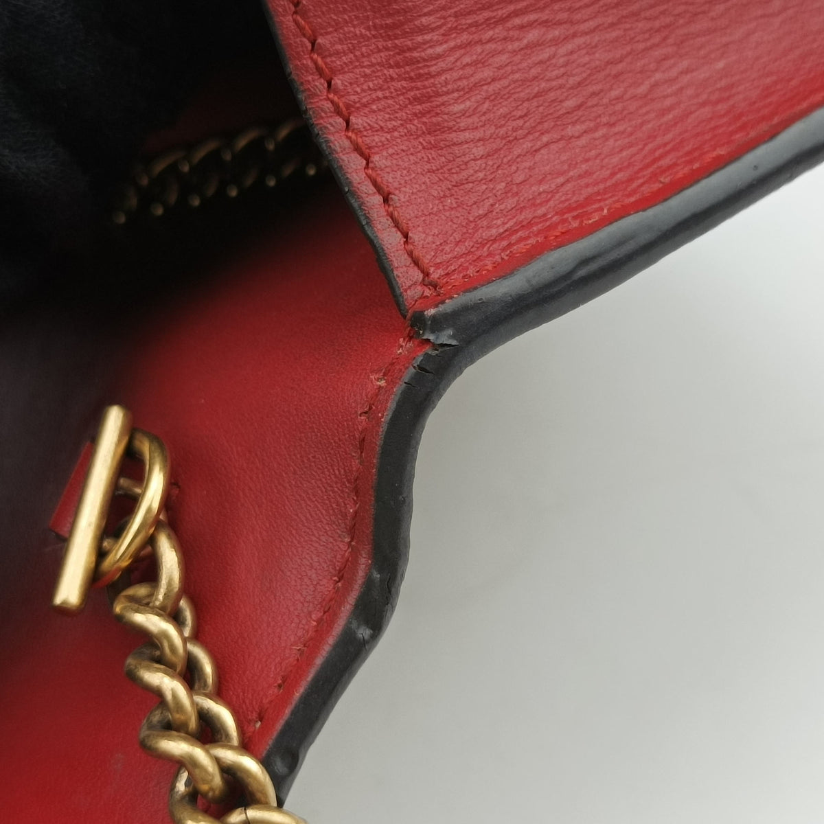 Pre-owned Gucci GG Supreme Cherry Brown×Red PVC coated canvas×Leather 481291 shoulderbag | stylenewstar