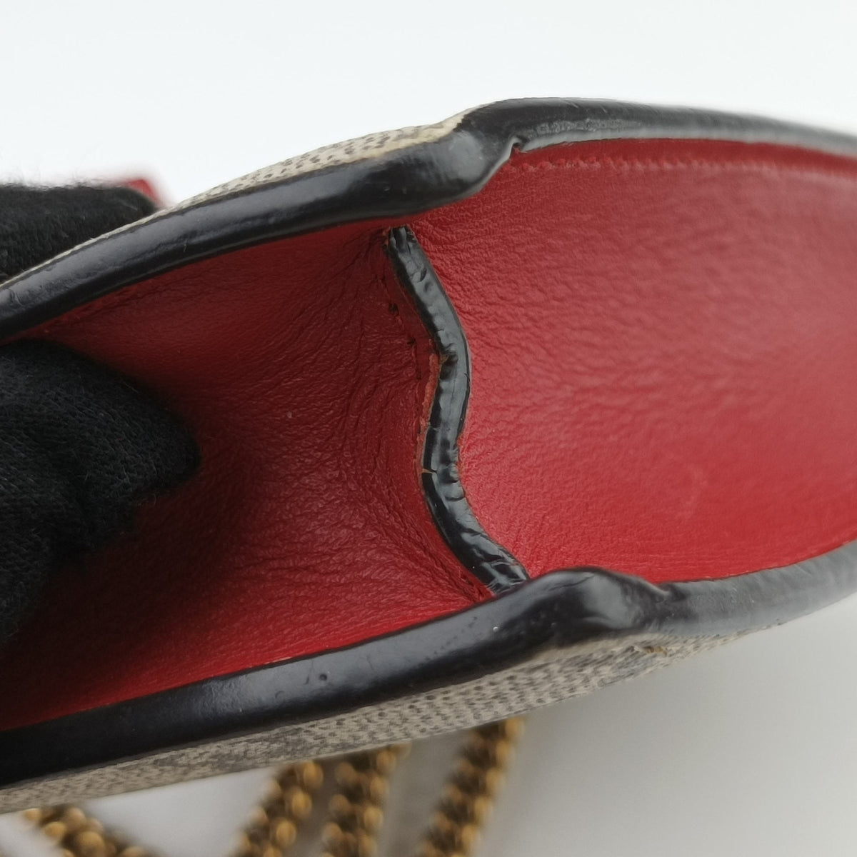 Pre-owned Gucci GG Supreme Cherry Brown×Red PVC coated canvas×Leather 481291 shoulderbag | stylenewstar
