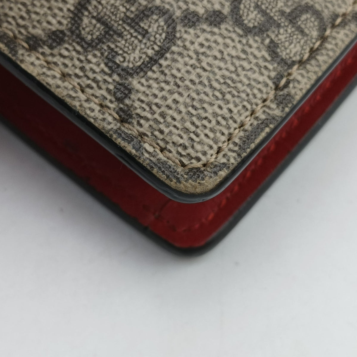 Pre-owned Gucci GG Supreme Cherry Brown×Red PVC coated canvas×Leather 481291 shoulderbag | stylenewstar