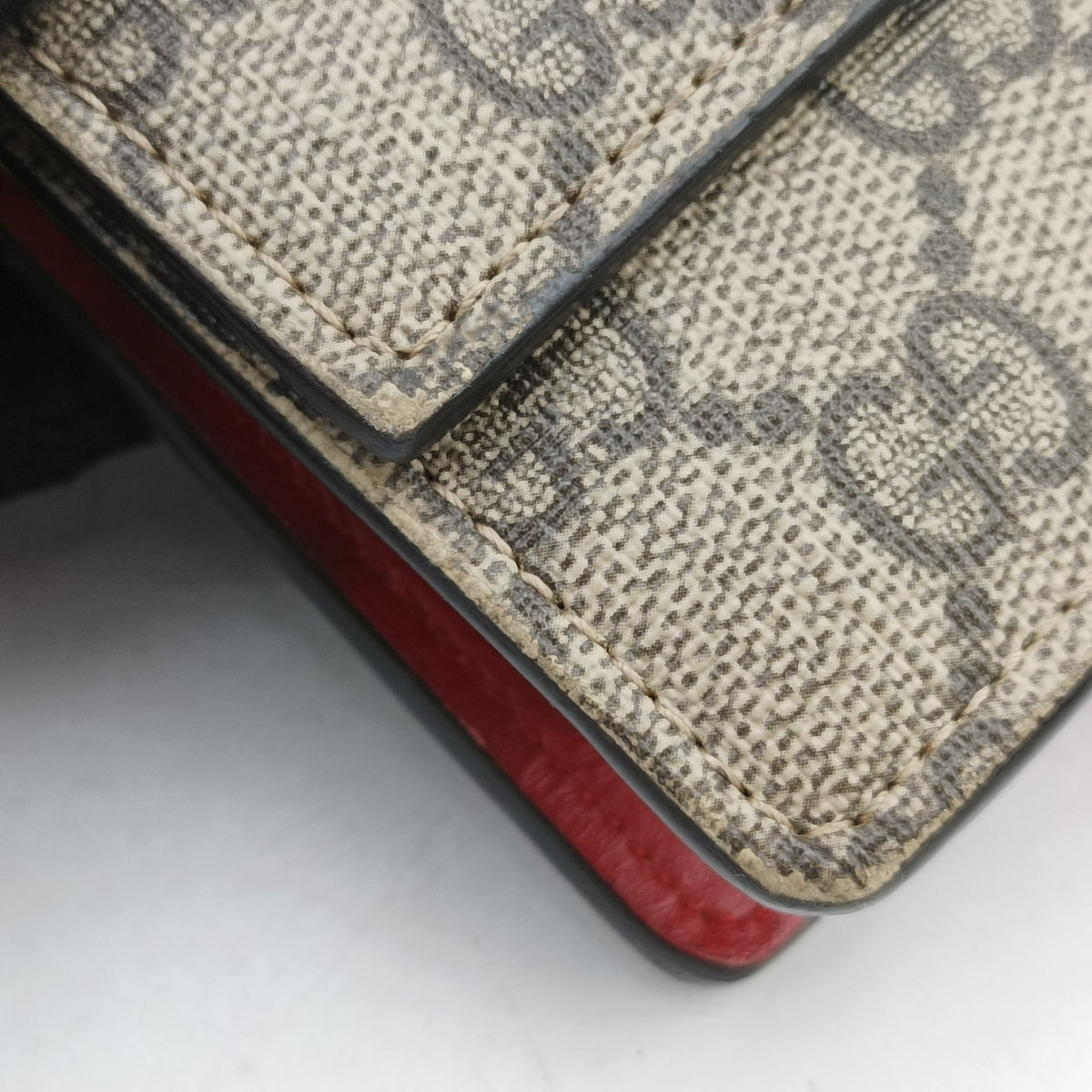 Pre-owned Gucci GG Supreme Cherry Brown×Red PVC coated canvas×Leather 481291 shoulderbag | stylenewstar