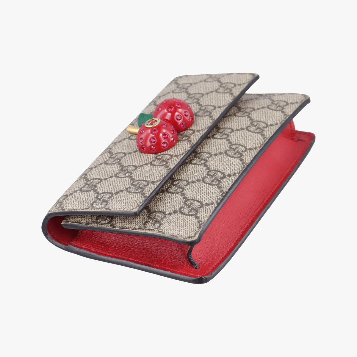 Pre-owned Gucci GG Supreme Cherry Brown×Red PVC coated canvas×Leather 481291 shoulderbag | stylenewstar