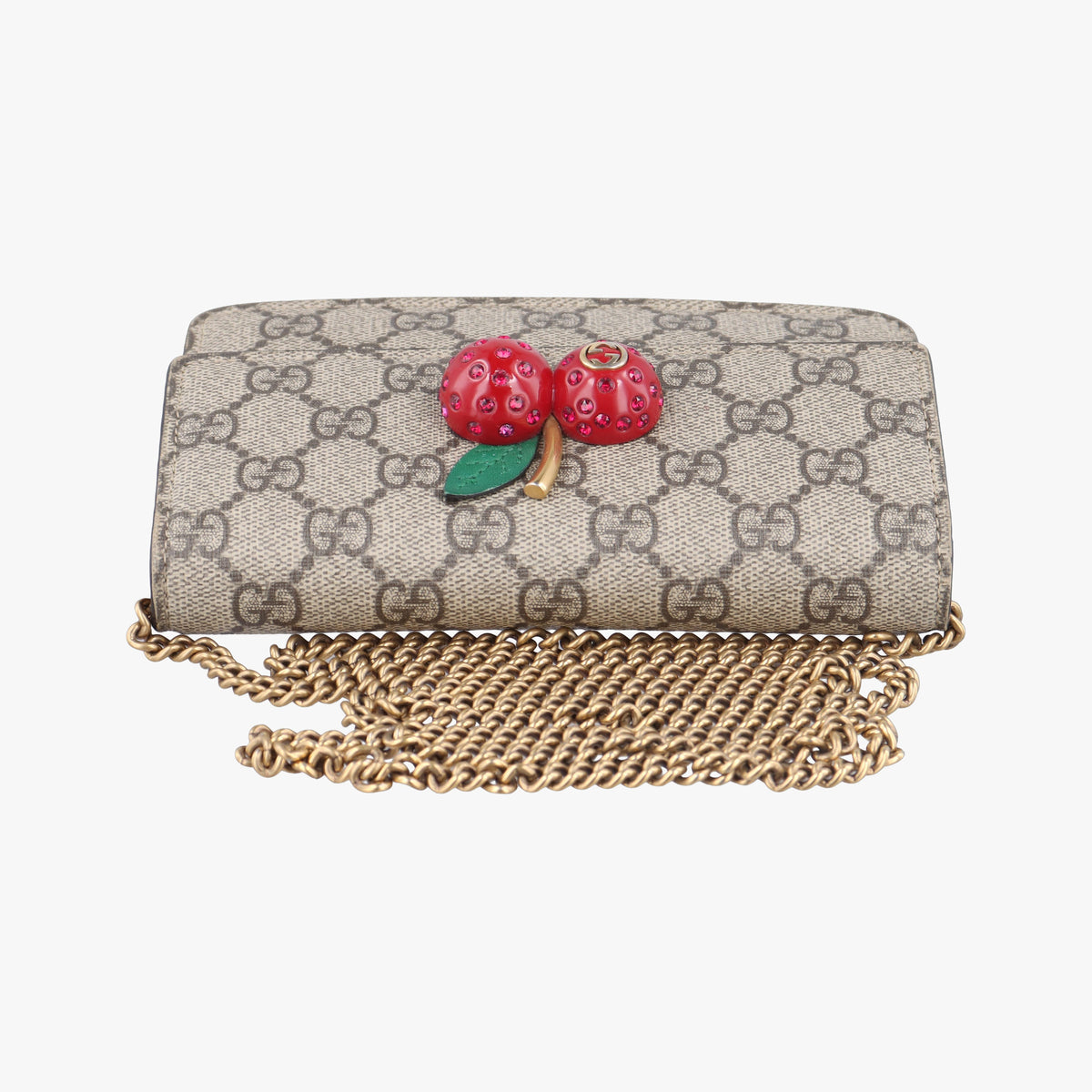 Pre-owned Gucci GG Supreme Cherry Brown×Red PVC coated canvas×Leather 481291 shoulderbag | stylenewstar