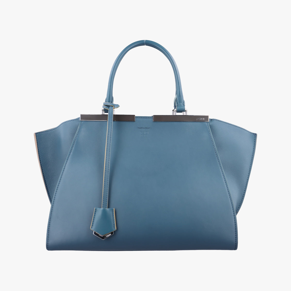 Secondhand Fendi Trois Jours Blue Leather 8BH279 handbag | stylenewstar