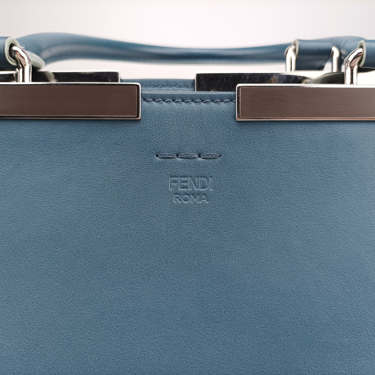 Secondhand Fendi Trois Jours Blue Leather 8BH279 handbag | stylenewstar