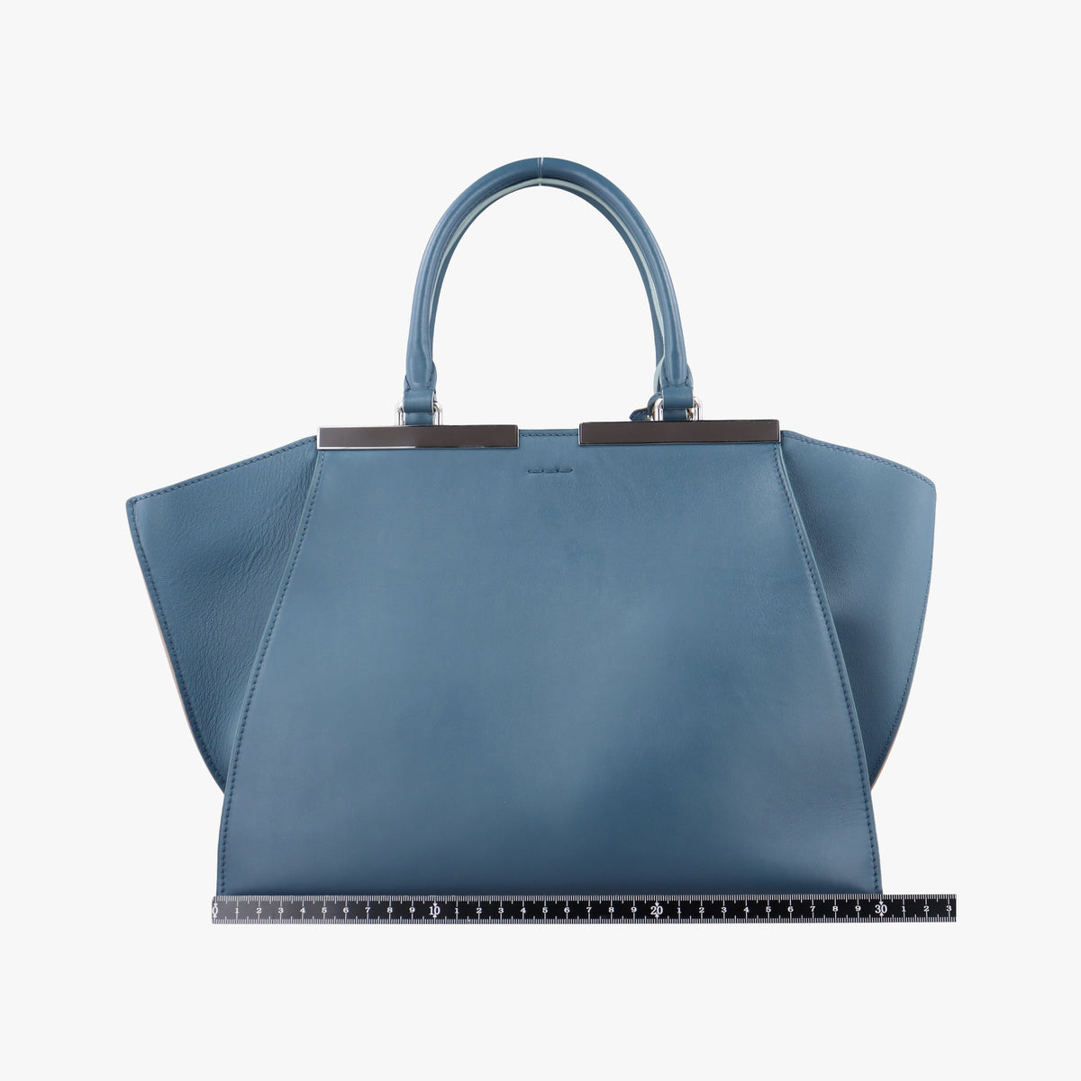 Secondhand Fendi Trois Jours Blue Leather 8BH279 handbag | stylenewstar