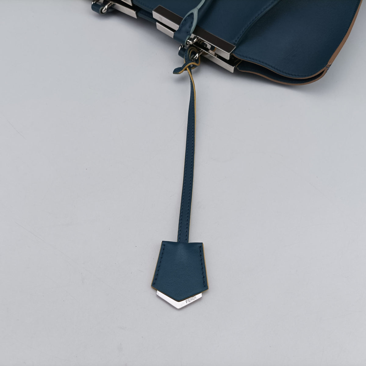 Secondhand Fendi Trois Jours Blue Leather 8BH279 handbag | stylenewstar