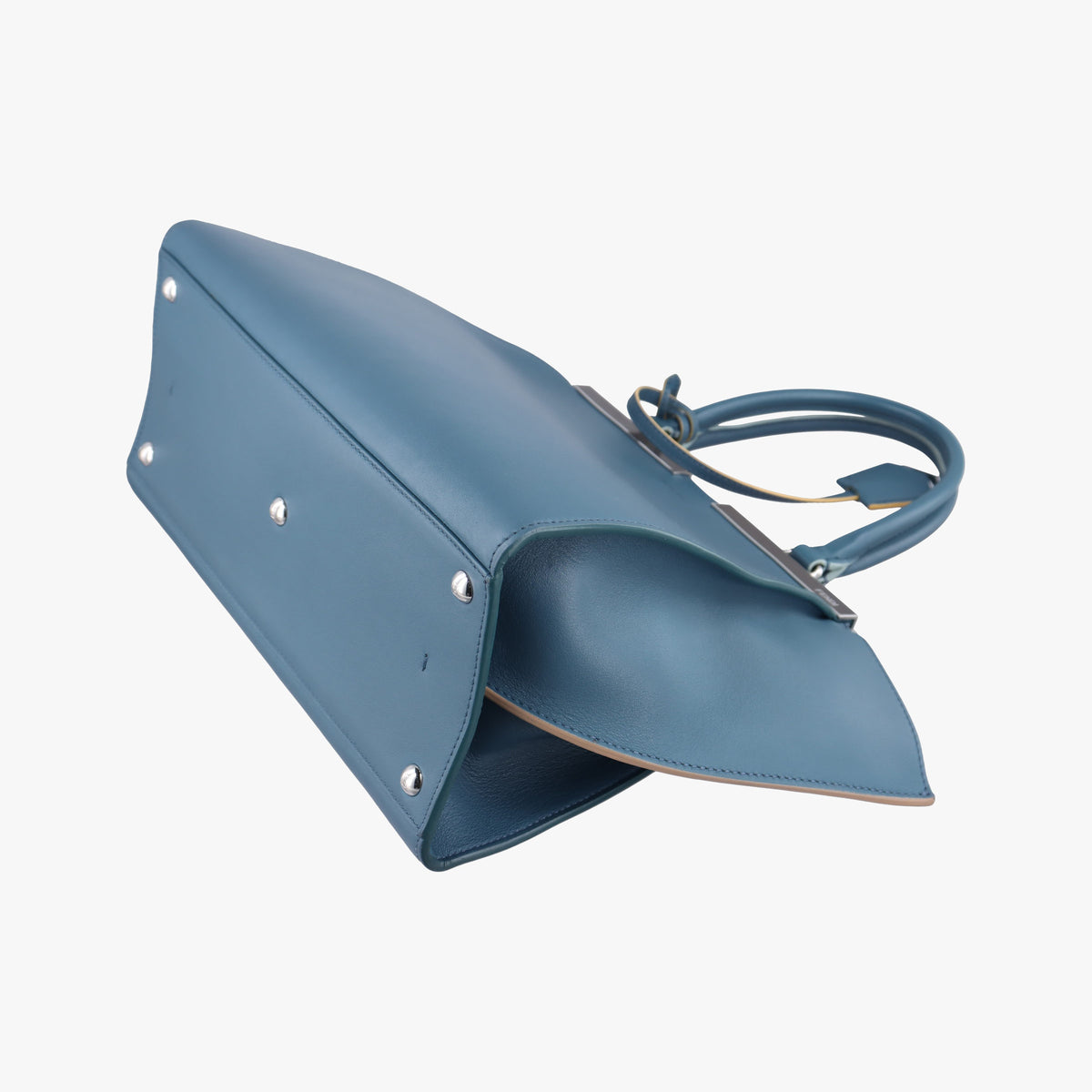 Secondhand Fendi Trois Jours Blue Leather 8BH279 handbag | stylenewstar