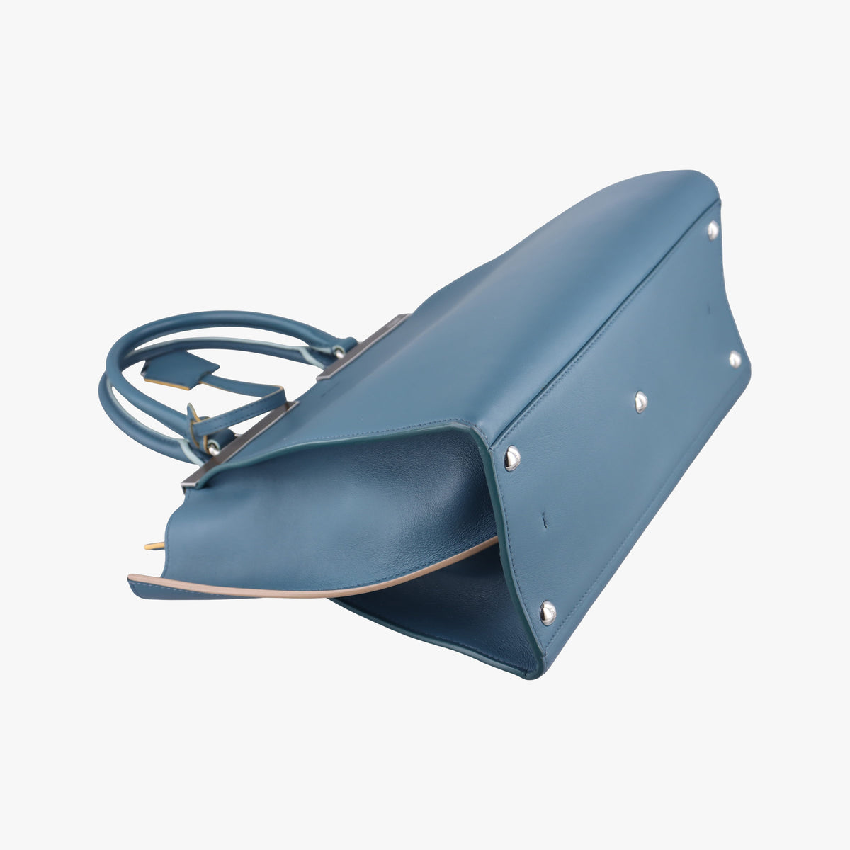 Secondhand Fendi Trois Jours Blue Leather 8BH279 handbag | stylenewstar