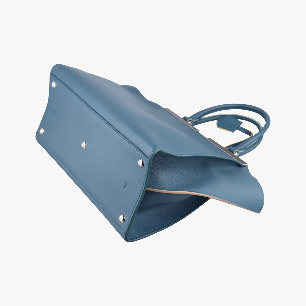 Secondhand Fendi Trois Jours Blue Leather 8BH279 handbag | stylenewstar
