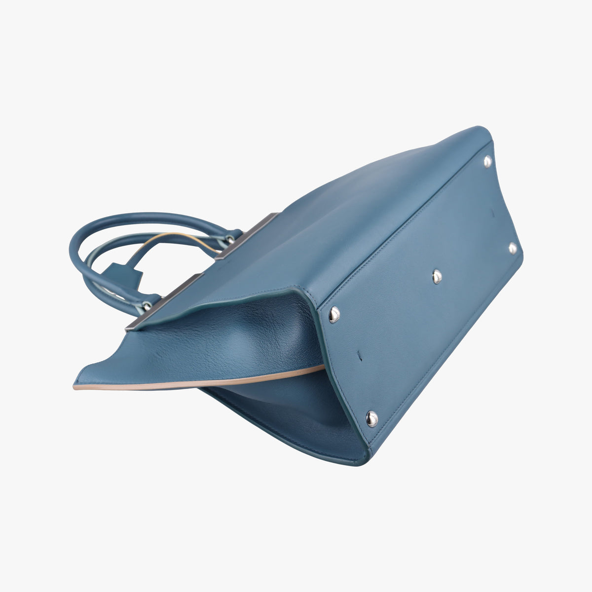 Secondhand Fendi Trois Jours Blue Leather 8BH279 handbag | stylenewstar