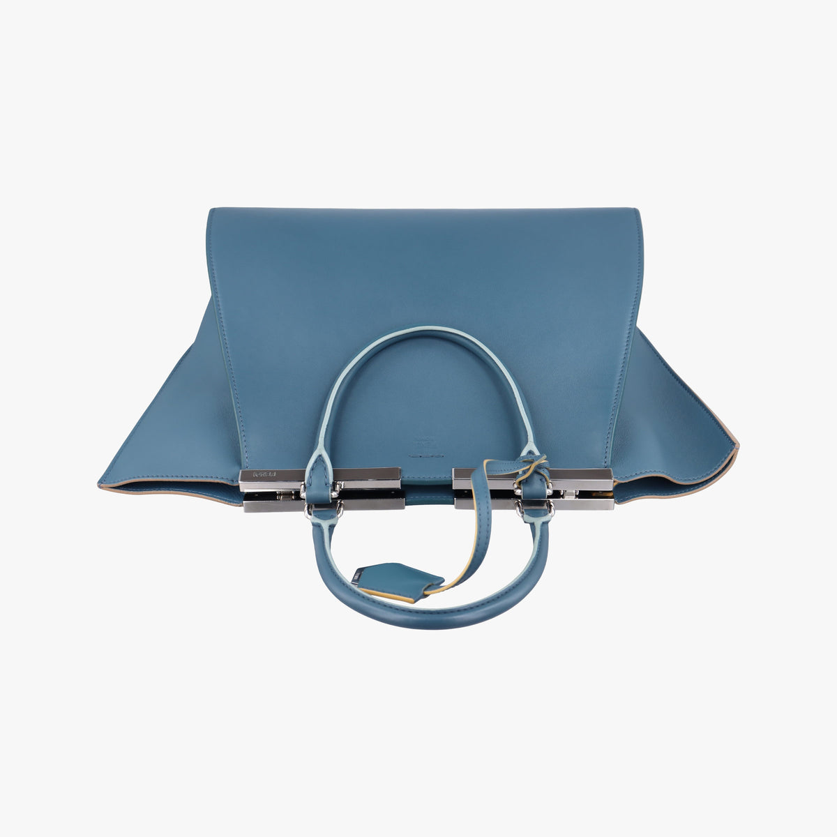 Vintage Fendi Trois Jours Blue Leather 8BH279 handbag | stylenewstar