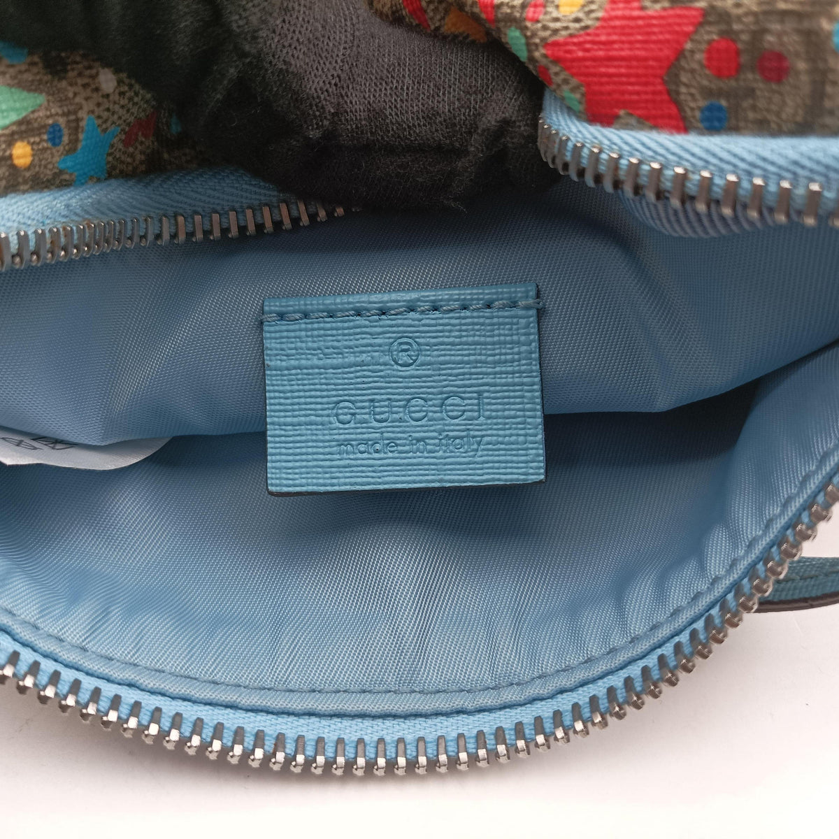 Pre-owned Gucci Kids Line Children's Star beige×multi PVC coated canvas 502095 bum bag/waist bag | stylenewstar