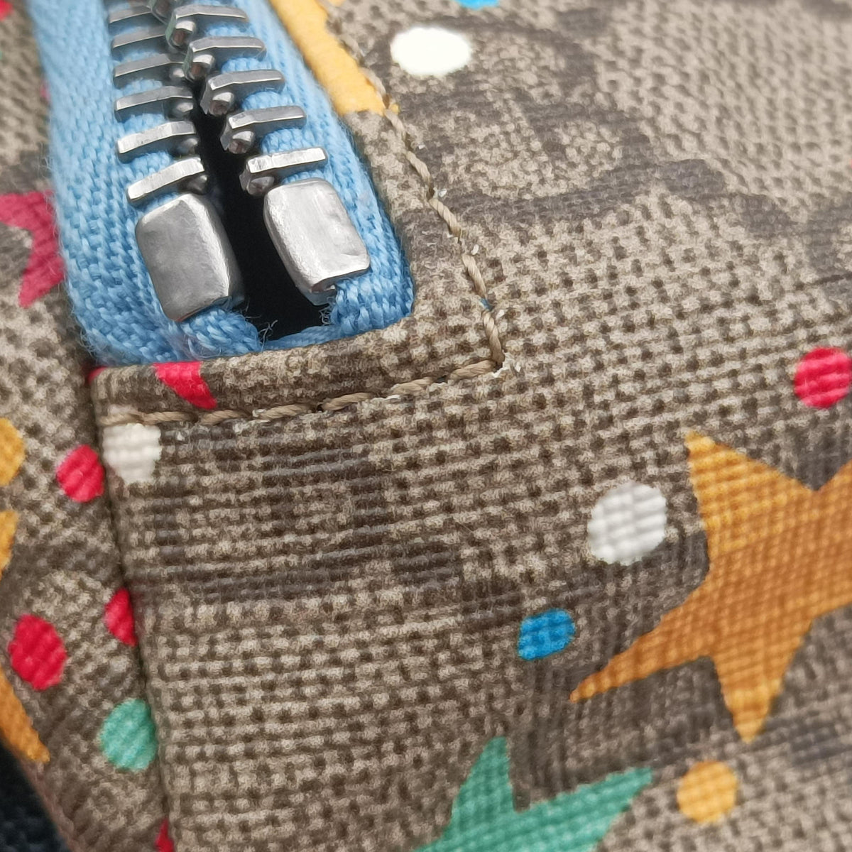Pre-owned Gucci Kids Line Children's Star beige×multi PVC coated canvas 502095 bum bag/waist bag | stylenewstar