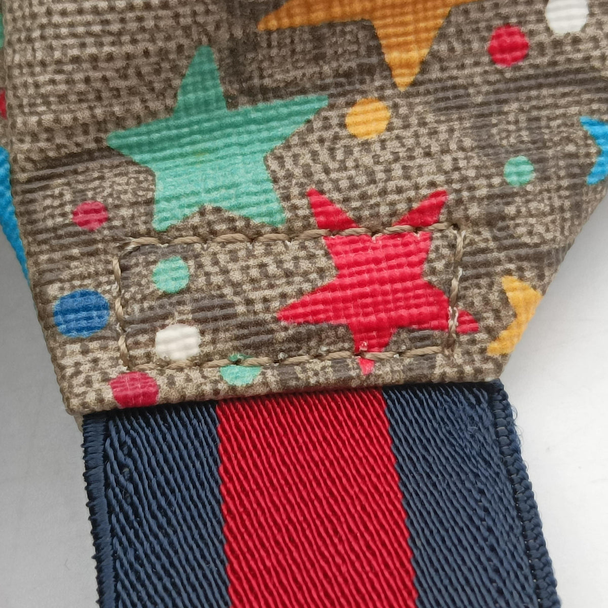 Pre-owned Gucci Kids Line Children's Star beige×multi PVC coated canvas 502095 bum bag/waist bag | stylenewstar