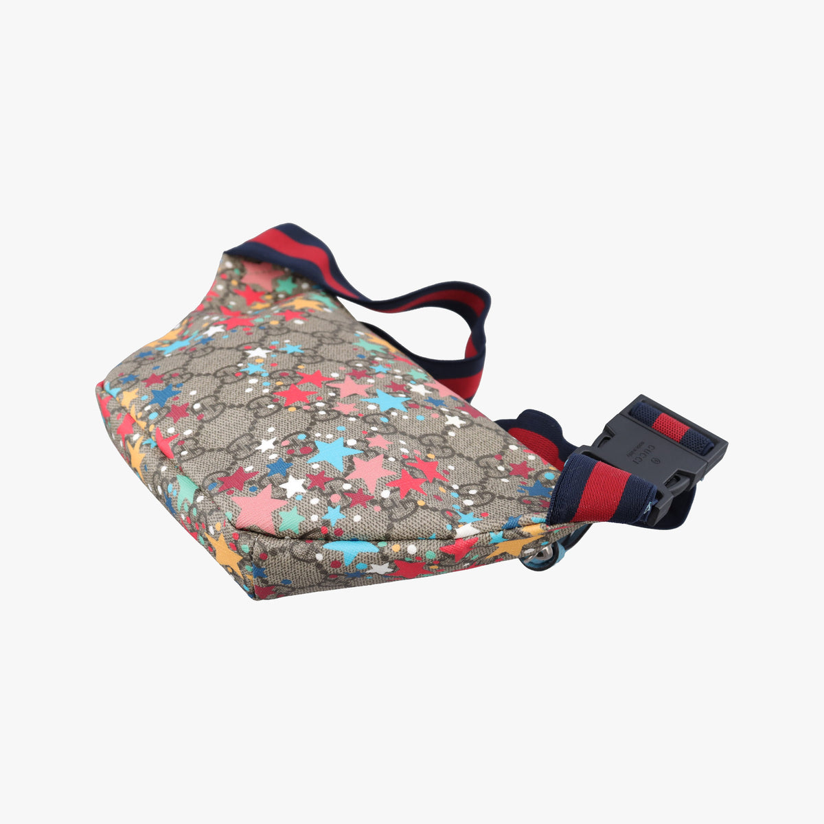 Pre-owned Gucci Kids Line Children's Star beige×multi PVC coated canvas 502095 bum bag/waist bag | stylenewstar
