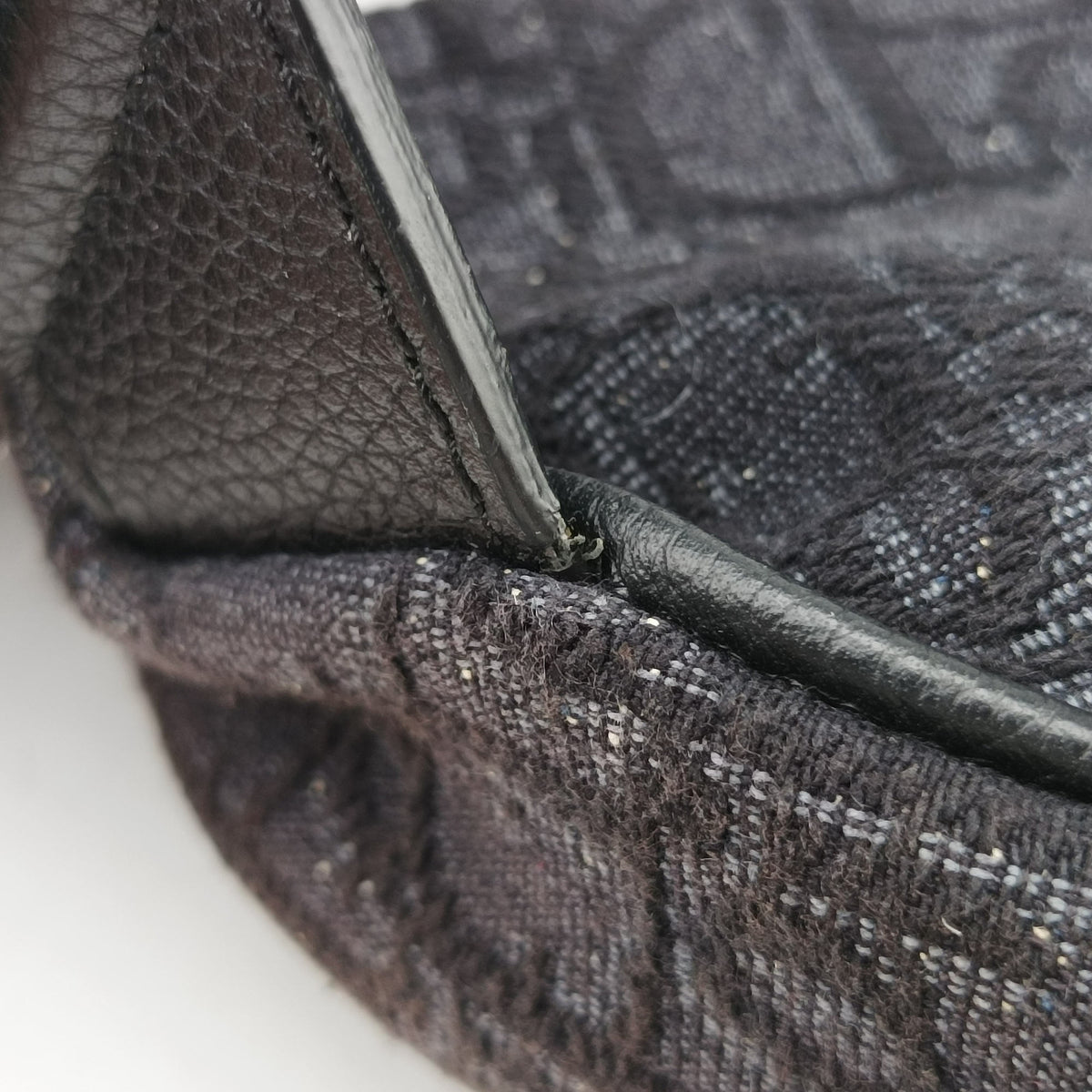 Pre-owned Christian Dior Saddle Black Jacquard×Leather 1ADPO093YKY bum bag/waist bag | stylenewstar