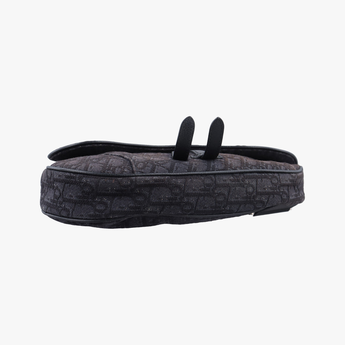Pre-owned Christian Dior Saddle Black Jacquard×Leather 1ADPO093YKY bum bag/waist bag | stylenewstar