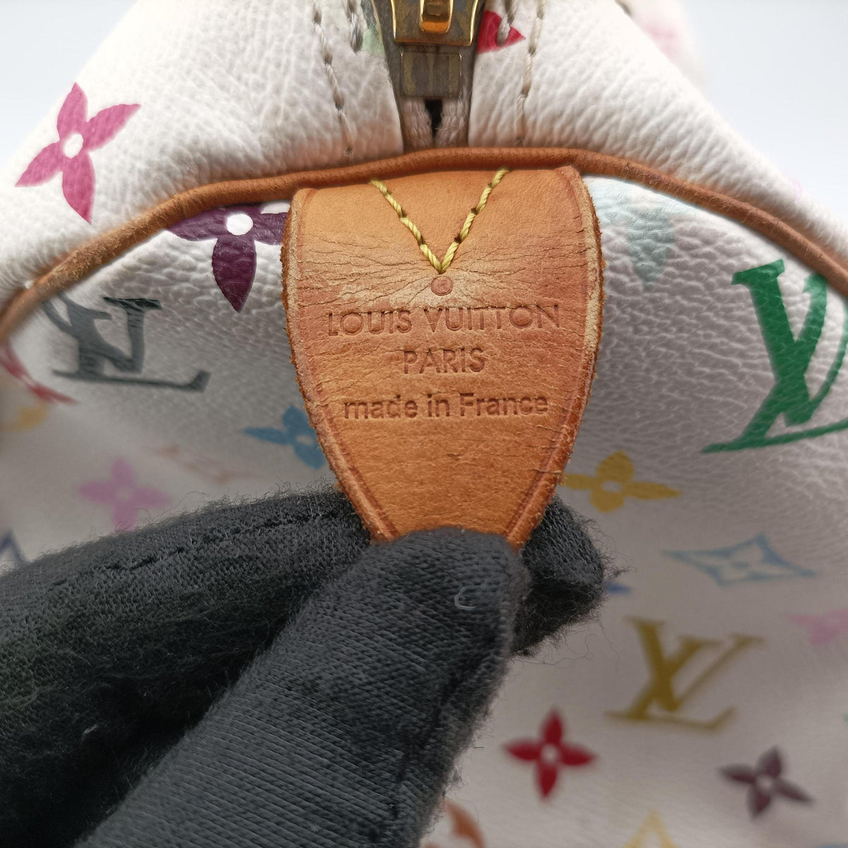 Pre-owned Louis Vuitton Speedy 30 white Monogram Multicolor M92643 handbag | stylenewstar