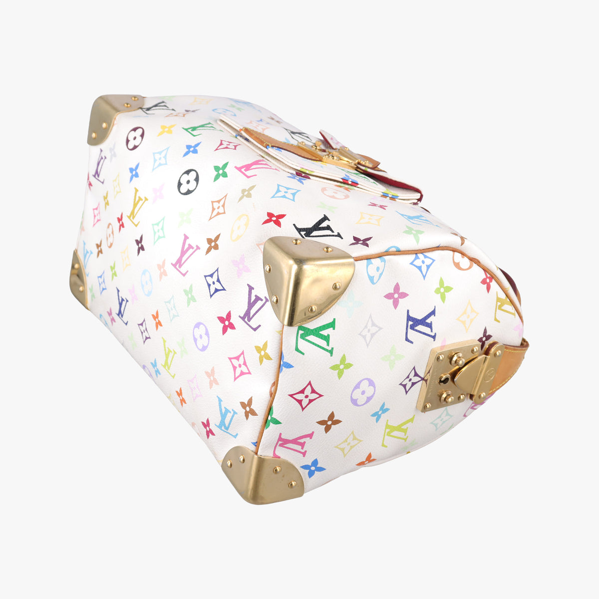 Pre-owned Louis Vuitton Speedy 30 white Monogram Multicolor M92643 handbag | stylenewstar