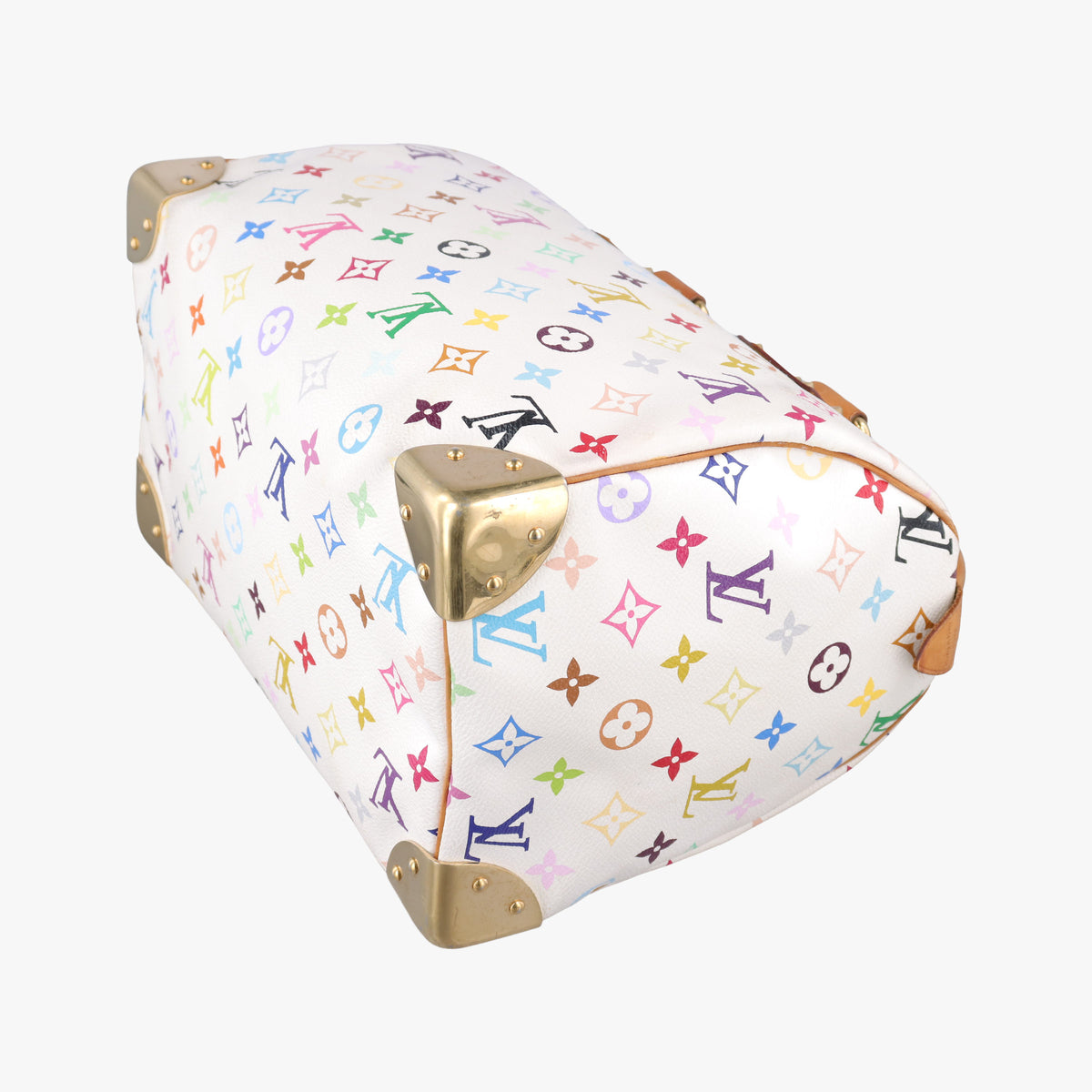 Pre-owned Louis Vuitton Speedy 30 white Monogram Multicolor M92643 handbag | stylenewstar