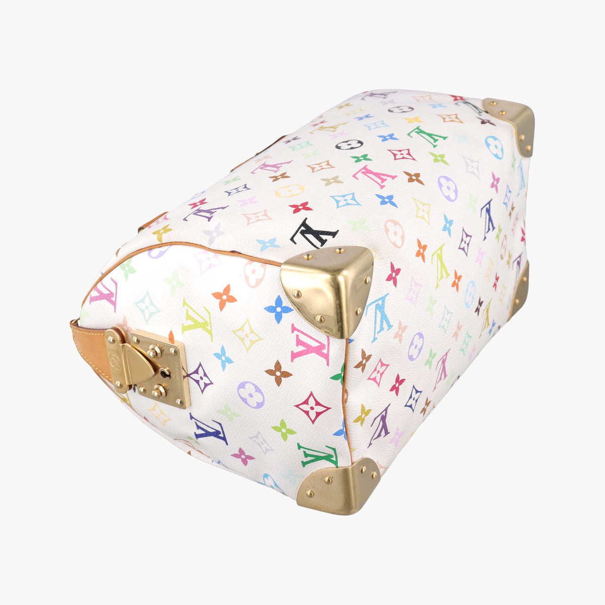 Pre-owned Louis Vuitton Speedy 30 white Monogram Multicolor M92643 handbag | stylenewstar