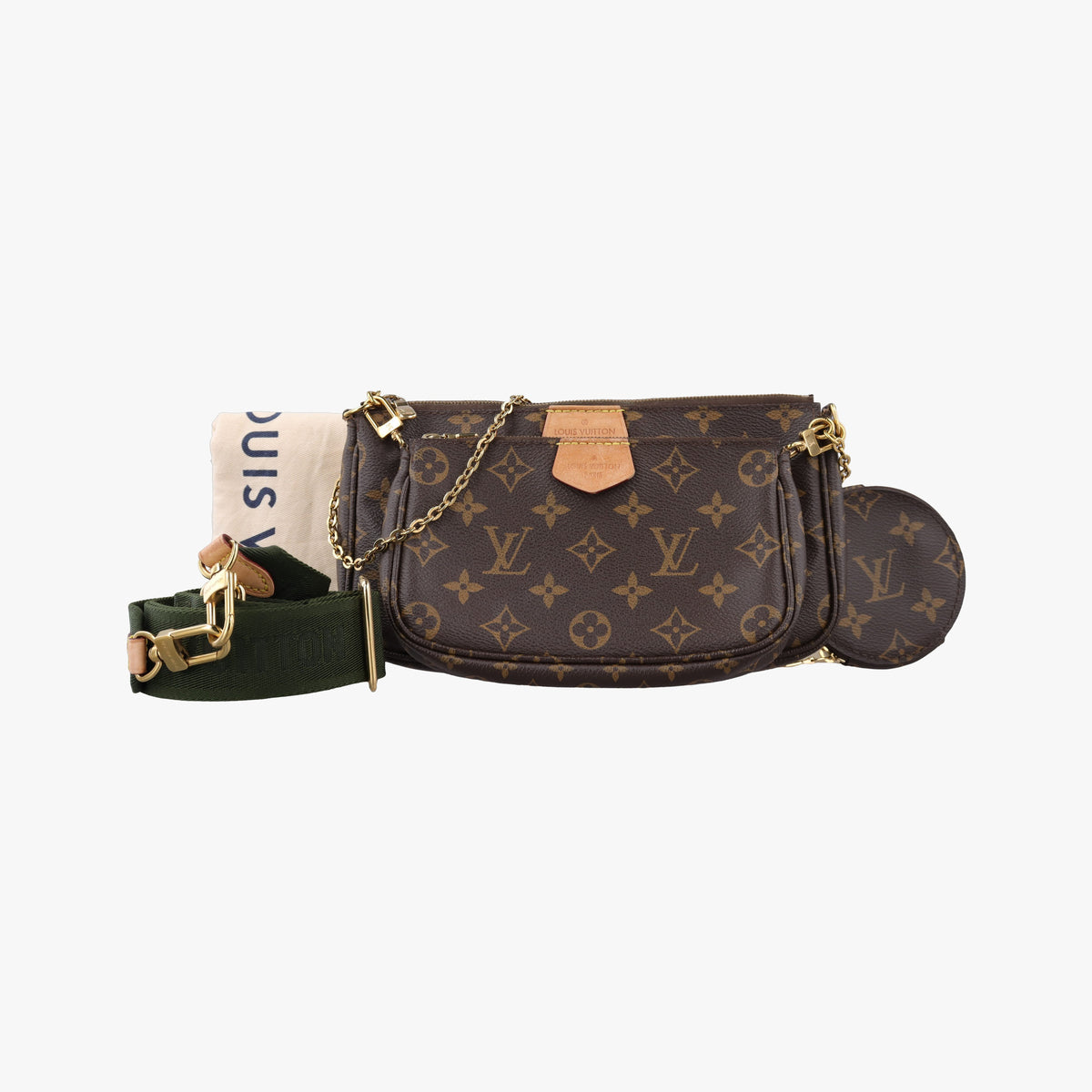 Secondhand Louis Vuitton MULTI POCHETTE ACCESSOIRES brown×khaki Monogram Canvas M44813 shoulderbag | stylenewstar