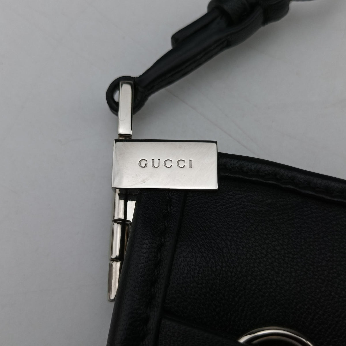 Pre-owned Gucci Horsebit Slim Black Leather 764191 shoulderbag | stylenewstar