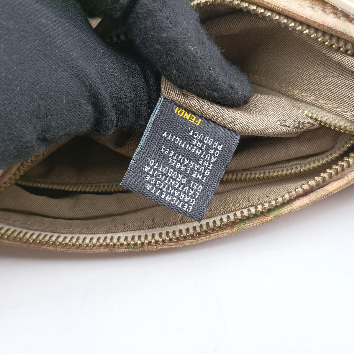 Secondhand Fendi Chef Perforated Charm Zucca Print Multicolour Canvas × Leather 8BR448 shoulderbag | stylenewstar