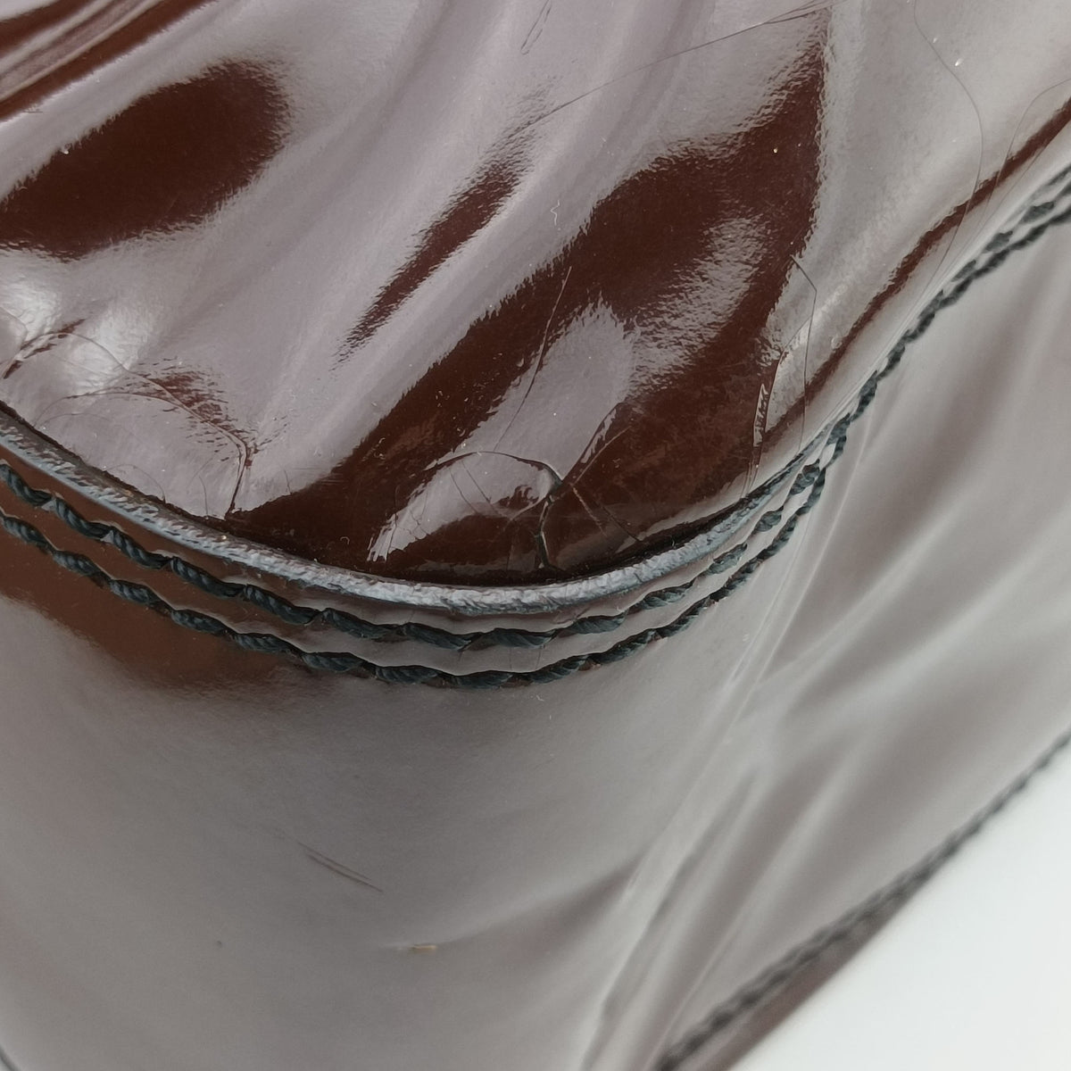 Pre-owned Fendi B Bag Red Brown Patent 8BN166 shoulderbag | stylenewstar