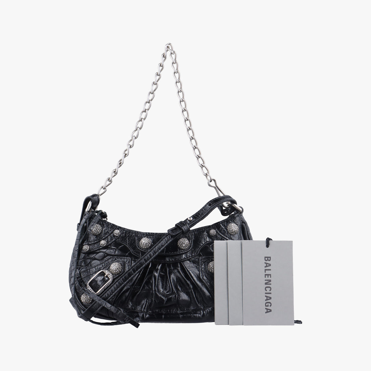 Pre-owned Balenciaga Le Cagole mini Black Leather  shoulderbag | stylenewstar