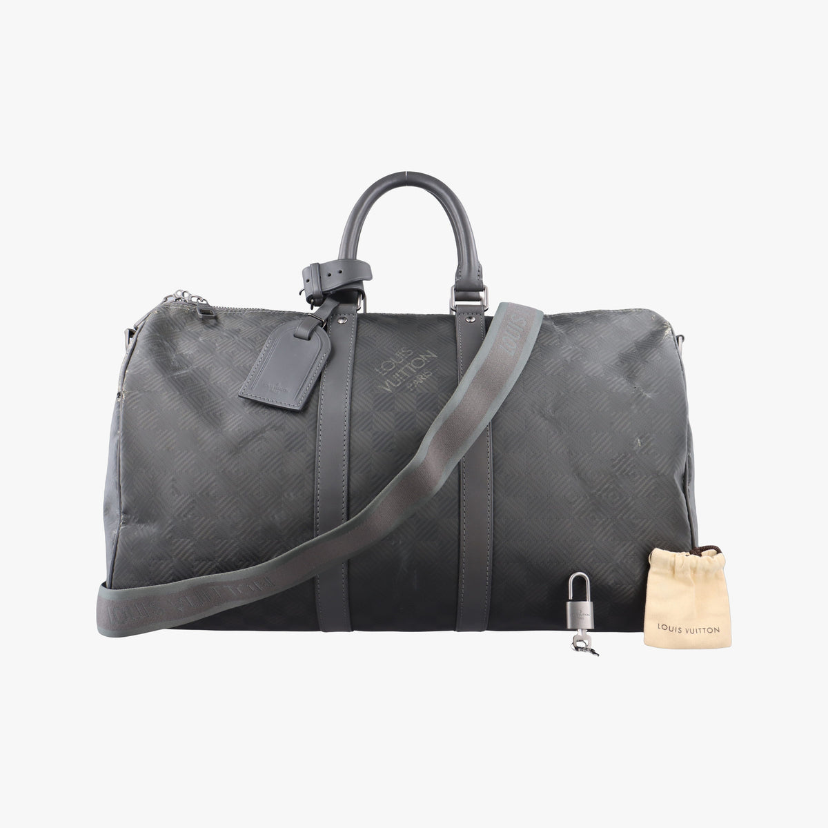 Secondhand Louis Vuitton Keepall Bandouliere 45 Gray Damier Carbon N41323 shoulderbag | stylenewstar