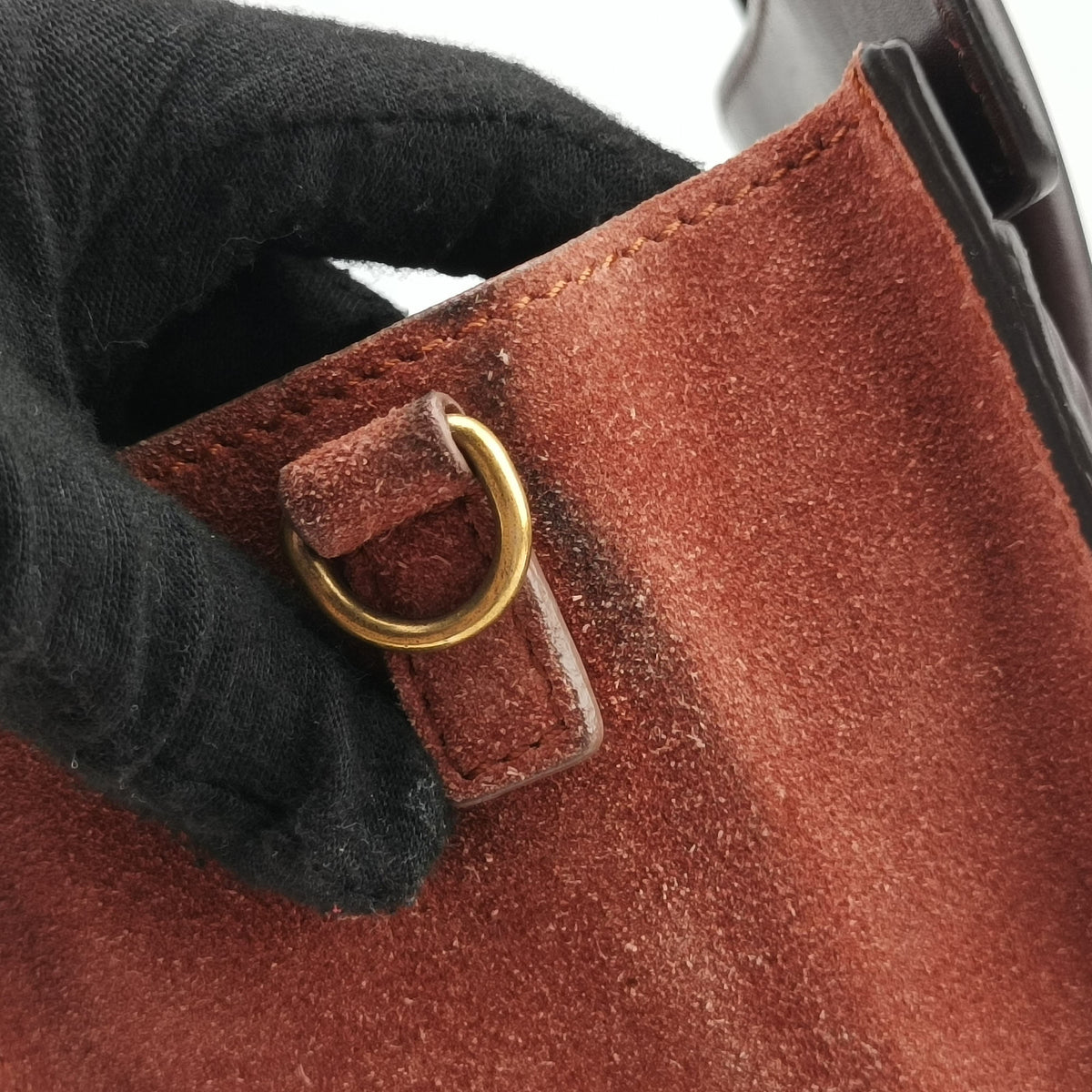 Pre-owned Celine luggage nano shopper Beige×brown Leather×Suede  shoulderbag | stylenewstar