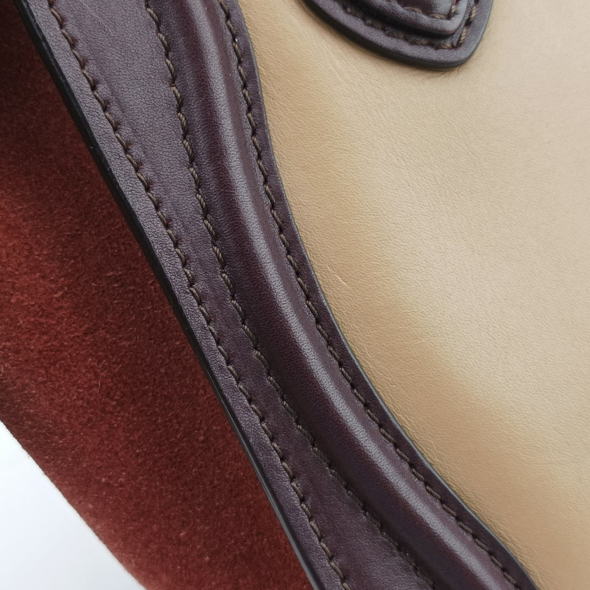 Pre-owned Celine luggage nano shopper Beige×brown Leather×Suede  shoulderbag | stylenewstar