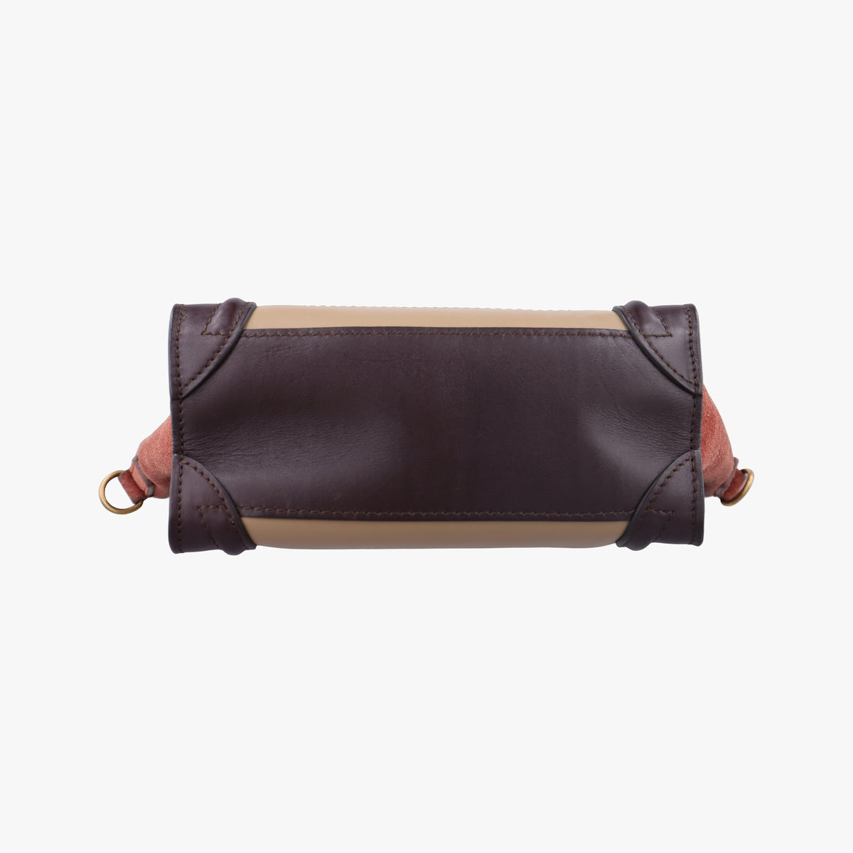 Pre-owned Celine luggage nano shopper Beige×brown Leather×Suede  shoulderbag | stylenewstar