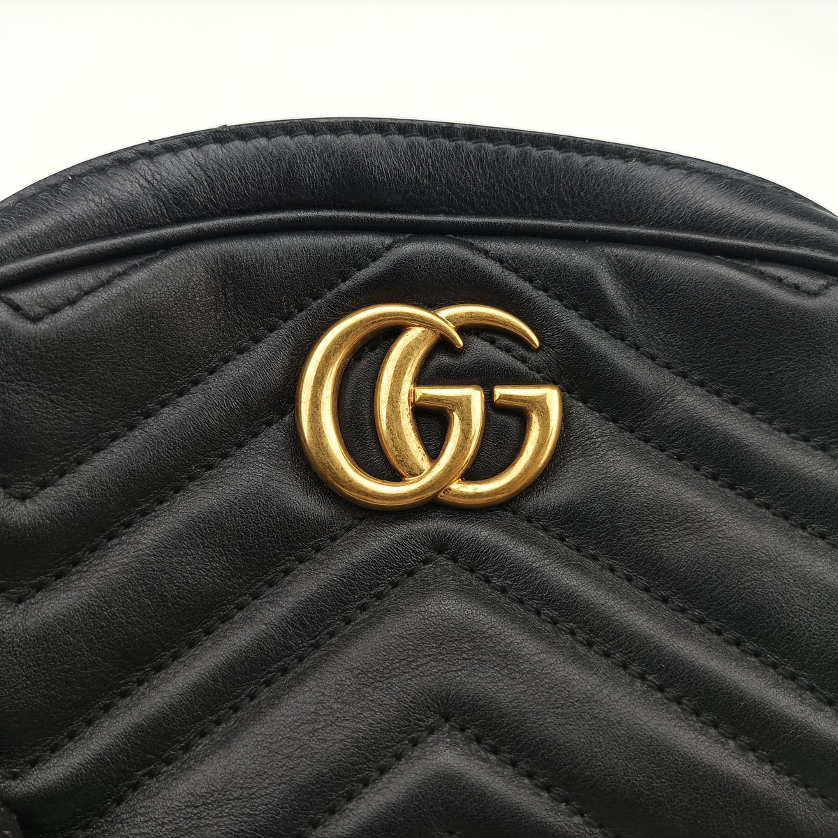 Secondhand Gucci GG Marmont Black Leather 476434 bum bag/waist bag | stylenewstar