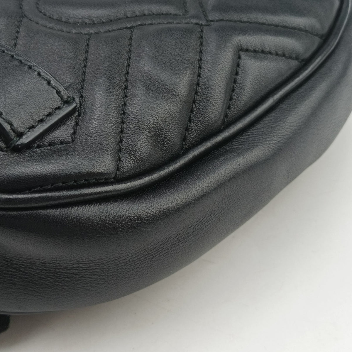 Secondhand Gucci GG Marmont Black Leather 476434 bum bag/waist bag | stylenewstar