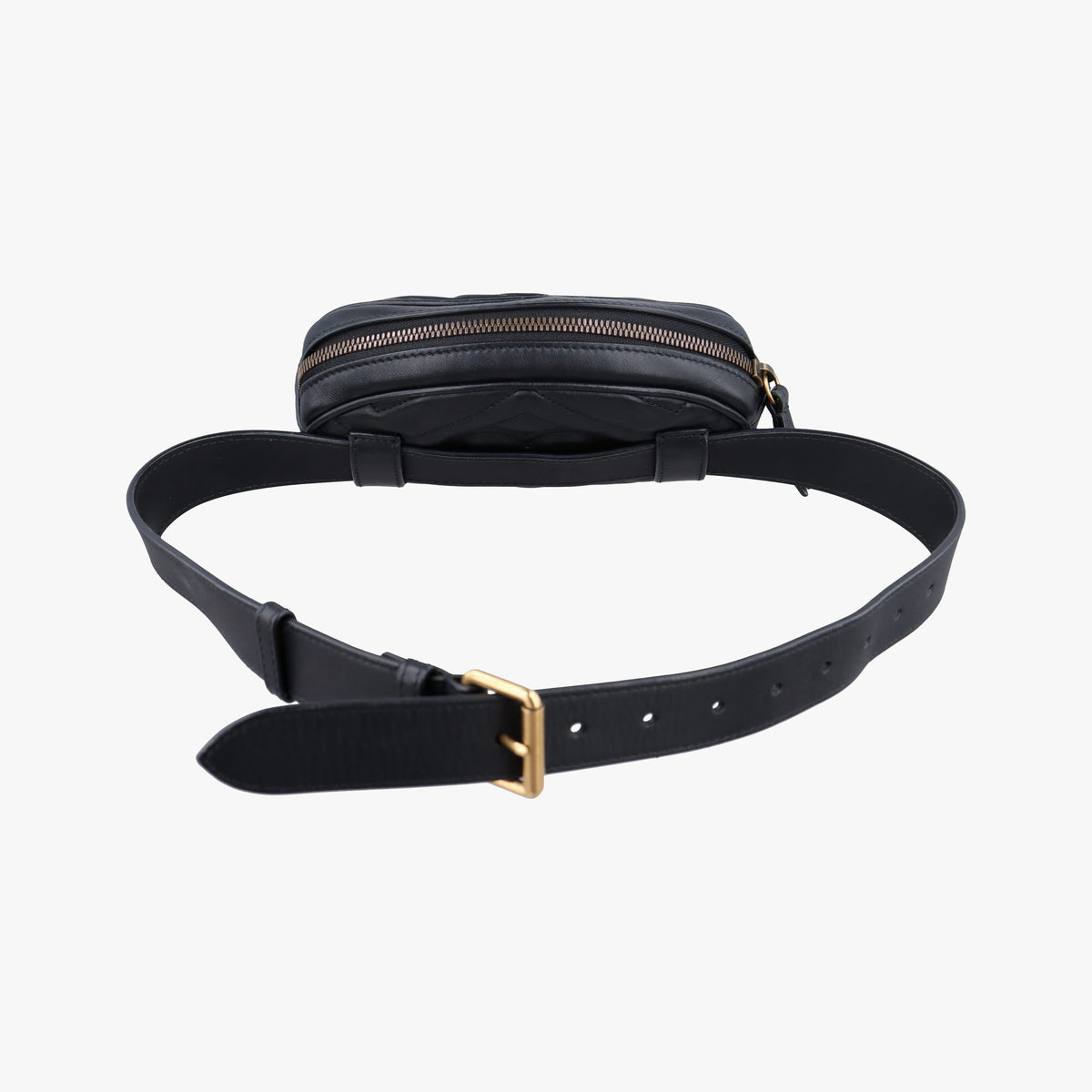 Secondhand Gucci GG Marmont Black Leather 476434 bum bag/waist bag | stylenewstar