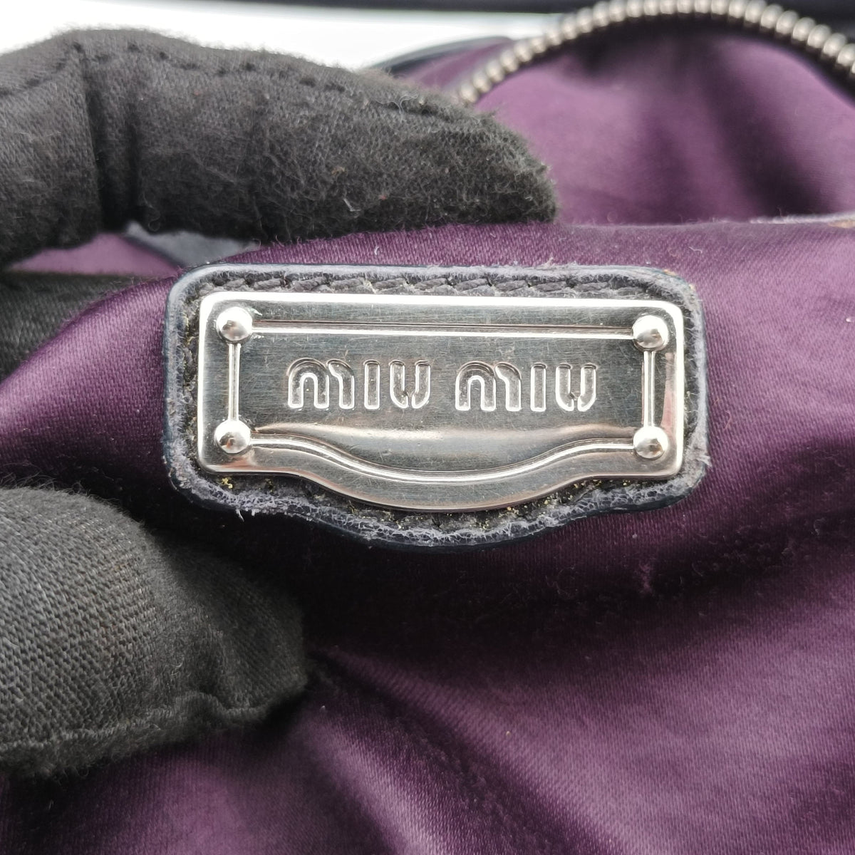 Pre-owned Miu Miu Hobo Bag Black Leather  shoulderbag | stylenewstar
