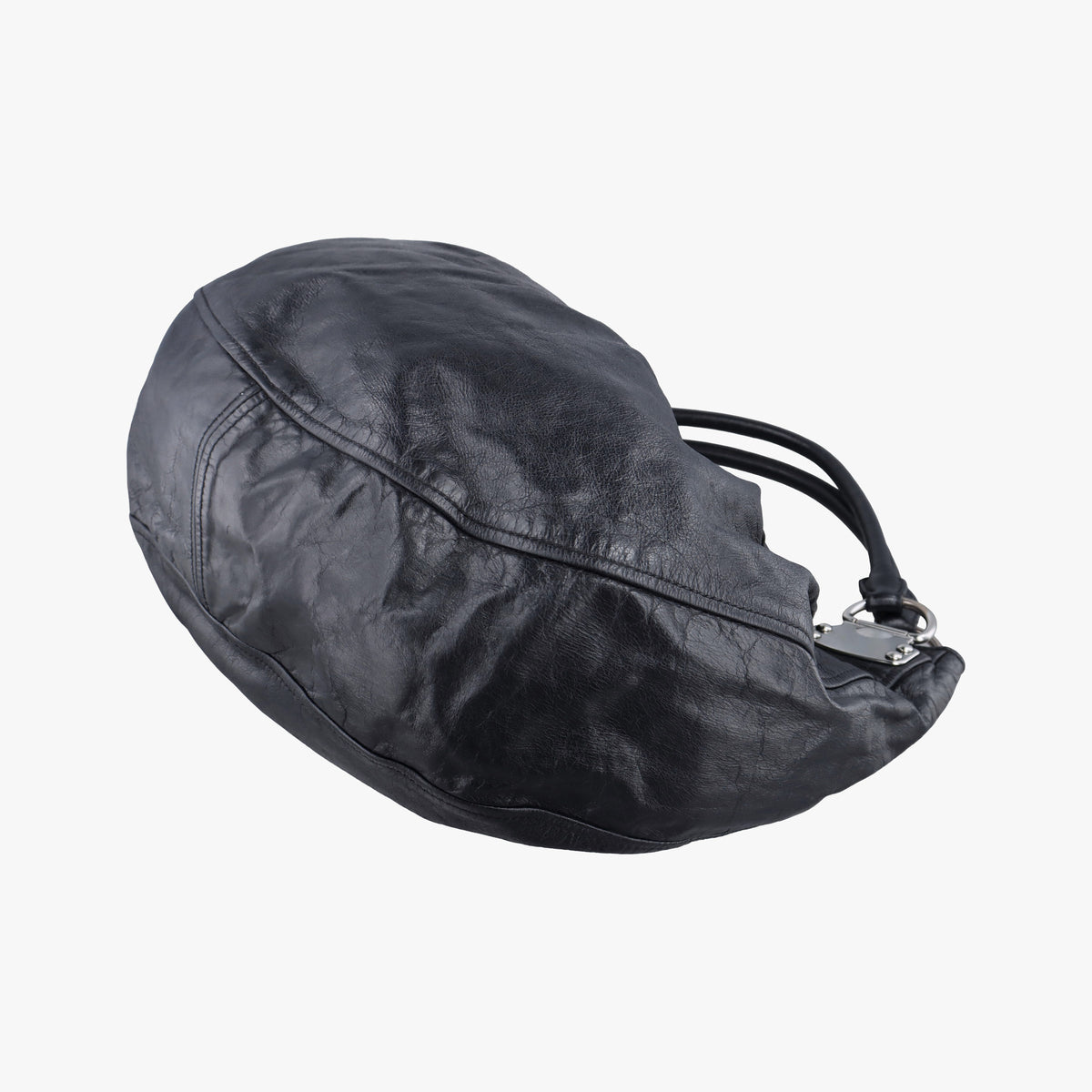 Pre-owned Miu Miu Hobo Bag Black Leather  shoulderbag | stylenewstar