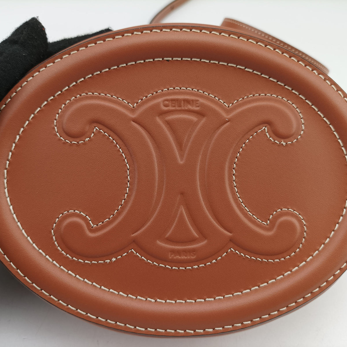Vintage Celine Oval Purse Cuir Triomphe Brown Leather  shoulderbag | stylenewstar